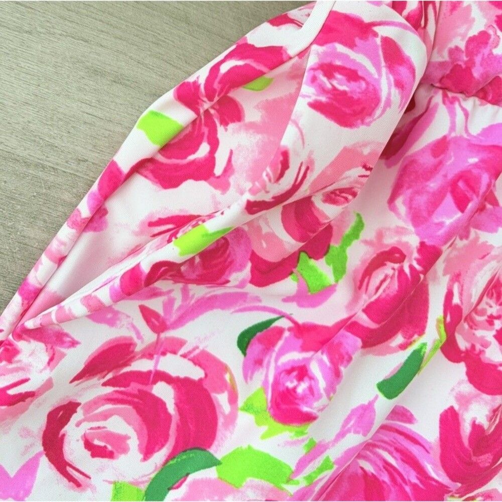 Stella Parker Pink Roses Women's Swim Romper Dress Size S NWT Southern Pockets - Picture 3 of 8